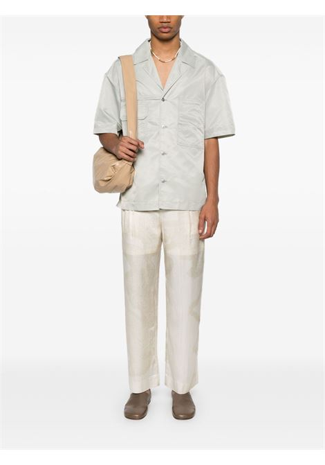 Grey logo-embroidered shirt Feng chen wang - men FENG CHEN WANG | FUS19SR28PLGRN